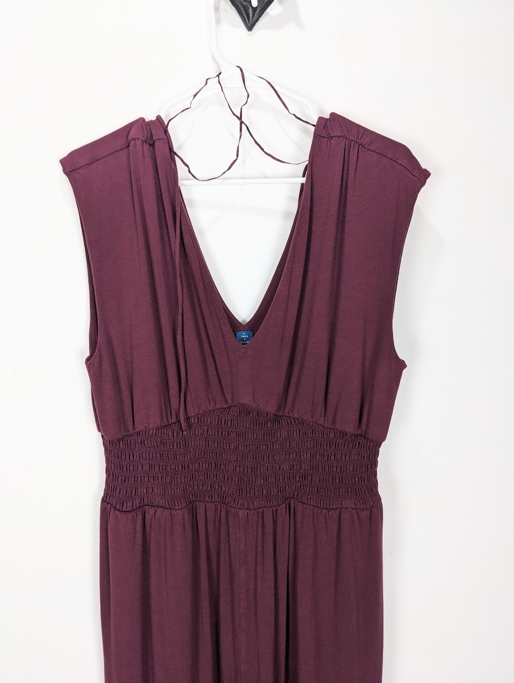 Old Navy Waist Defined Shirred Jumpsuit Dark Mauve Size Large Tall - Picture 3 of 9